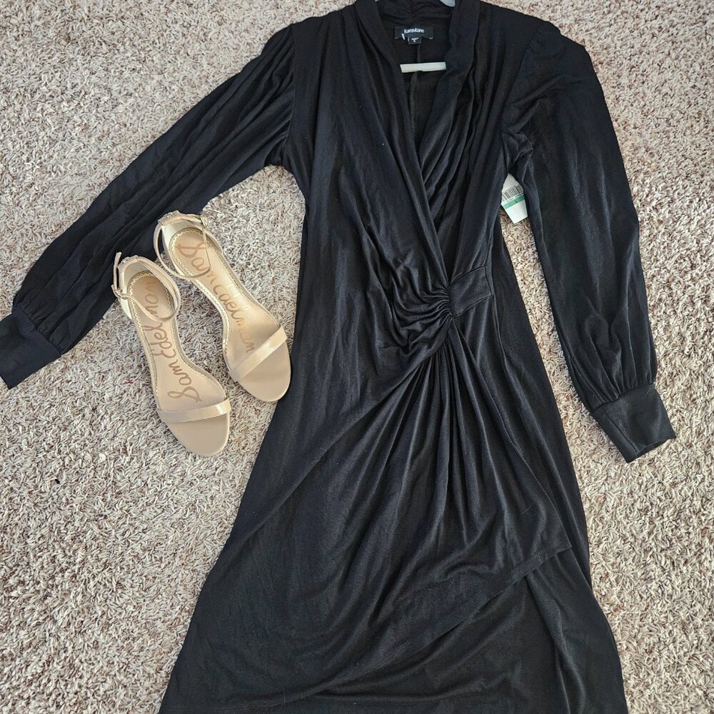 Karen Kane  Cascade Wrap dresses black sizes L for woman's New - Picture 3 of 7